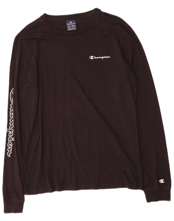 Champion Boys Graphic Top Long Sleeve 15-16 Years 2XL Black