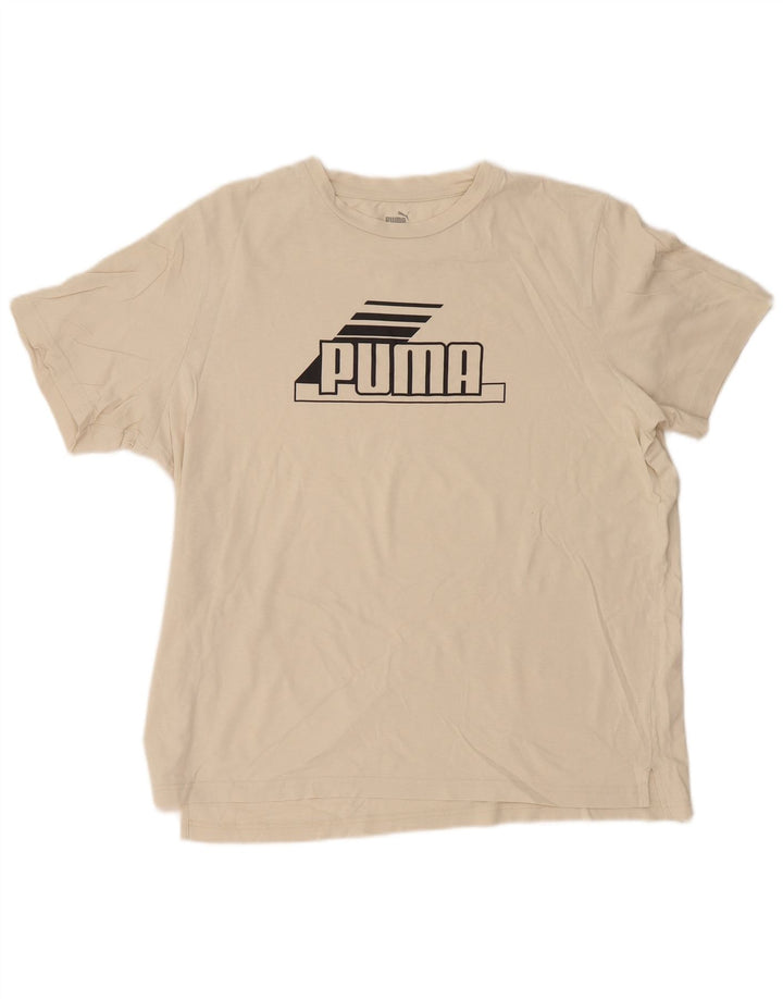 Puma Mens Graphic T-Shirt Top XL Beige