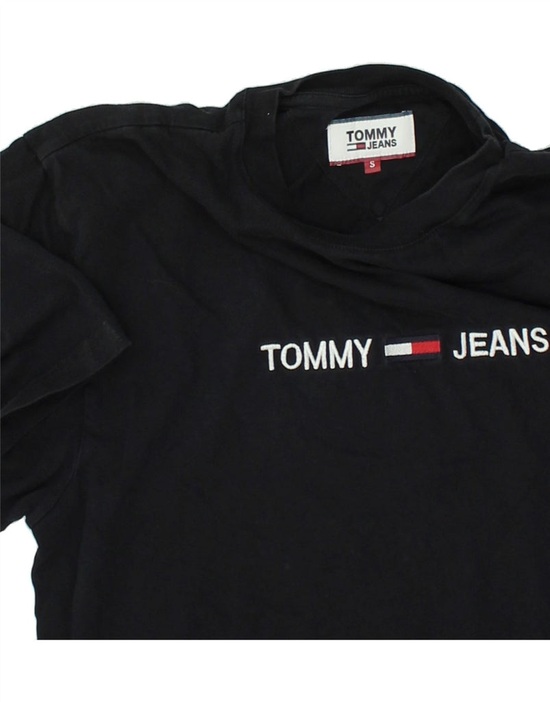 TOMMY JEANS Mens Graphic T-Shirt Top Small Black Cotton | Vintage Tommy Jeans | Thrift | Second-Hand Tommy Jeans | Used Clothing | Messina Hembry 