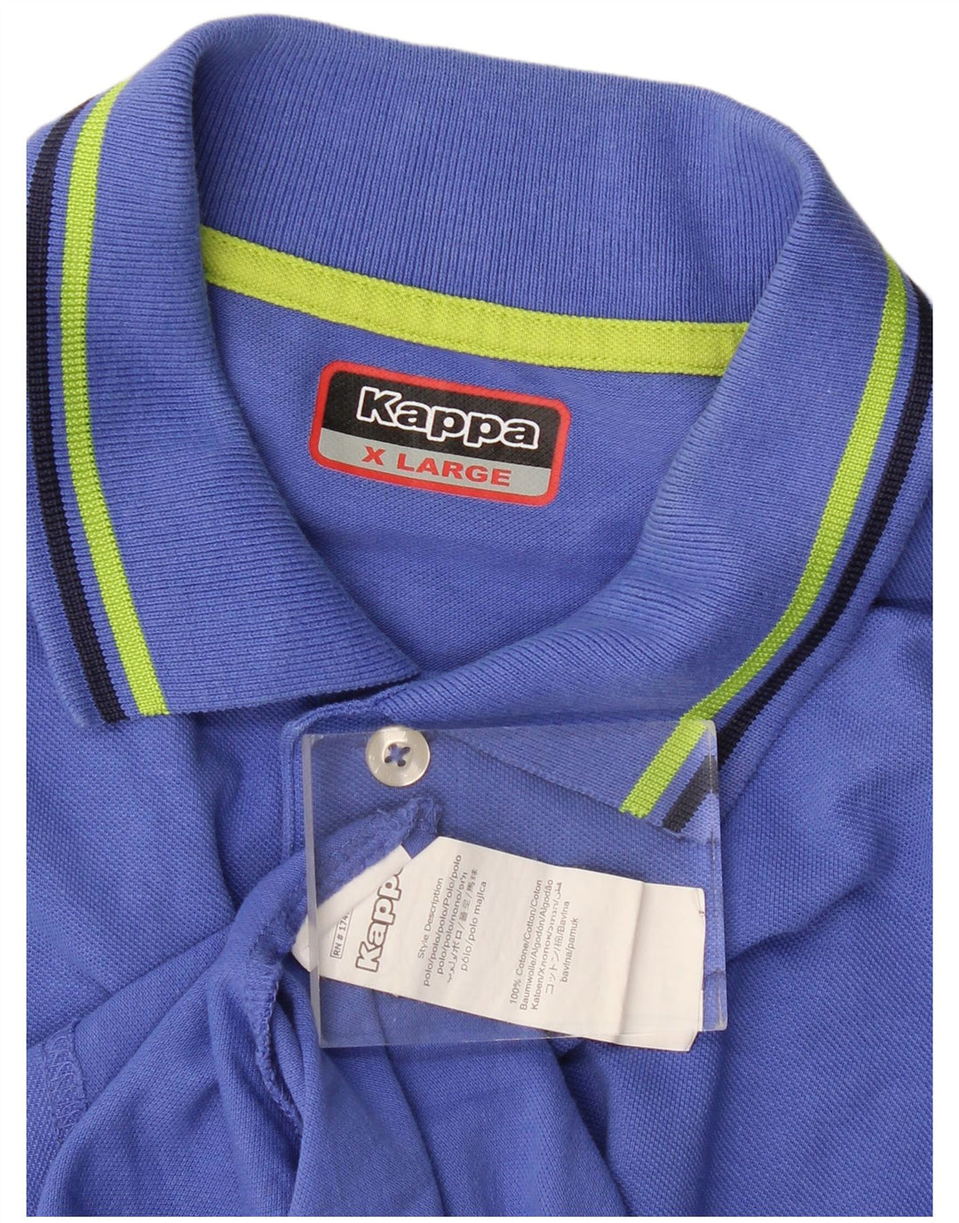 Kappa Mens Polo Shirt XL Blue Cotton