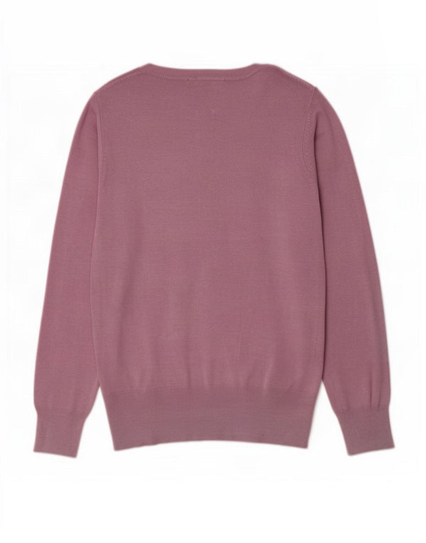 Marks & Spencer Womens V-Neck Jumper Sweater UK 14 Medium Purple Viscose