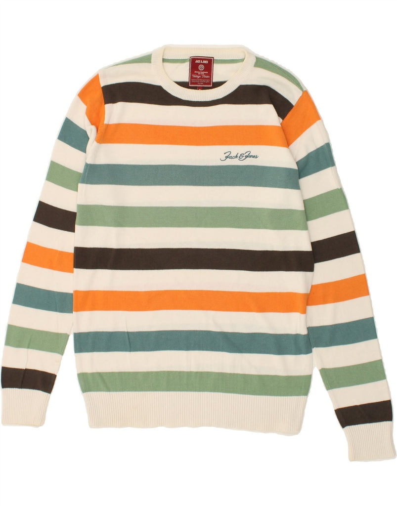 JACK & JONES Mens Crew Neck Jumper Sweater Small Multicoloured Striped | Vintage Jack & Jones | Thrift | Second-Hand Jack & Jones | Used Clothing | Messina Hembry 