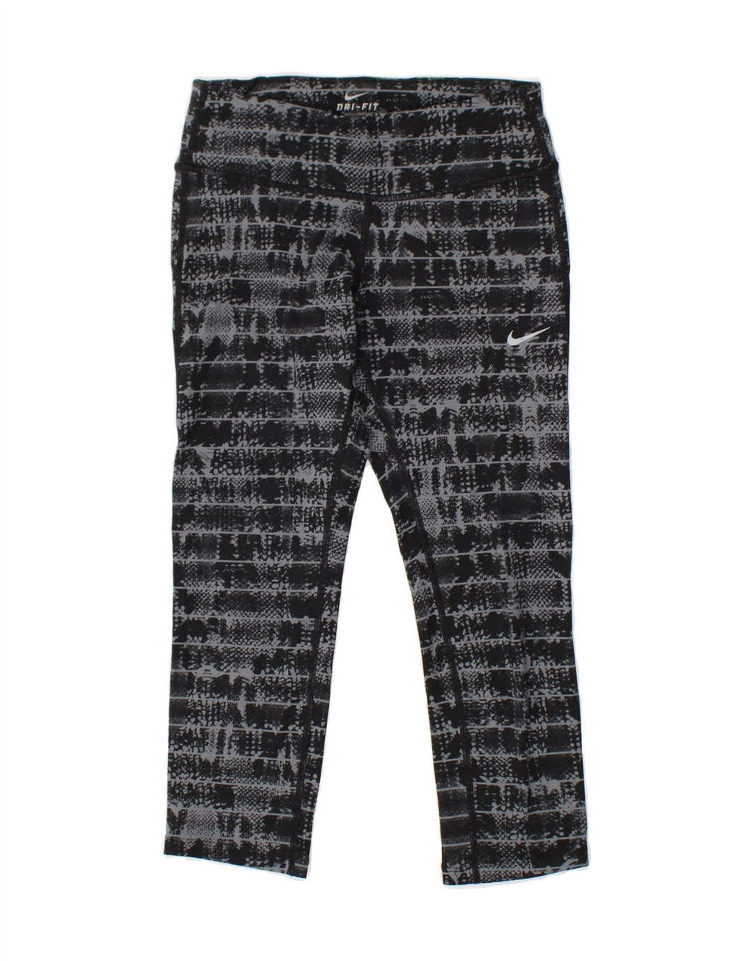 NIKE Womens Dri Fit Capri Leggings XS  Black Striped Vintage Nike and Second-Hand Nike from Messina Hembry 