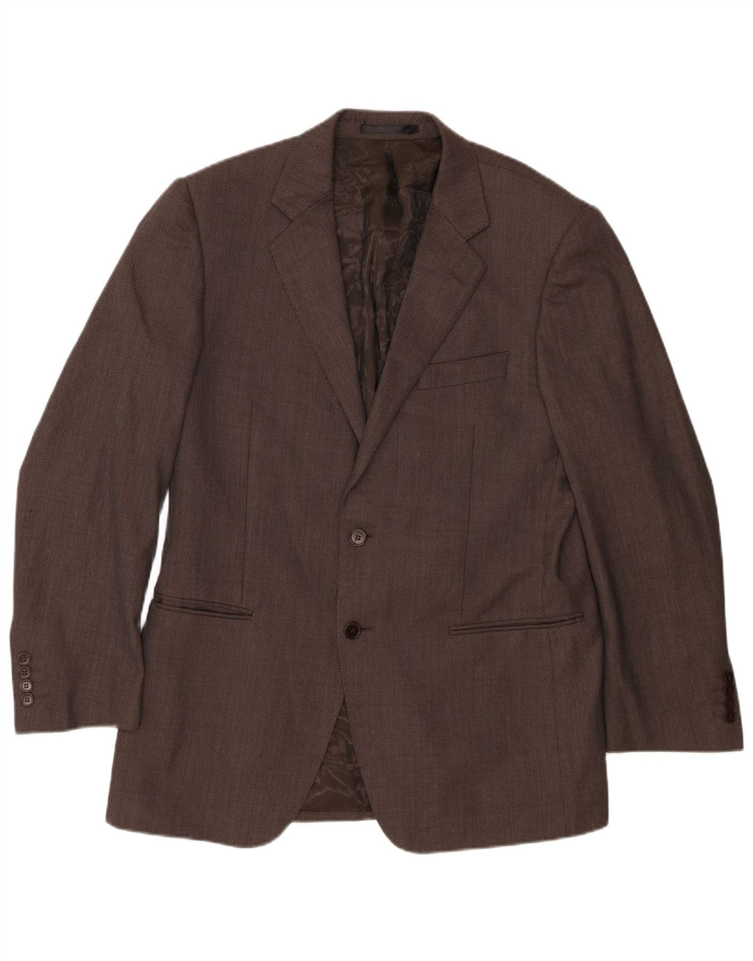 Marks & Spencer Mens 2 Button Blazer Jacket UK 40 Medium Brown Flecked Wool