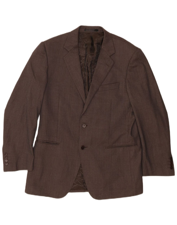 Marks & Spencer Mens 2 Button Blazer Jacket UK 40 Medium Brown Flecked Wool