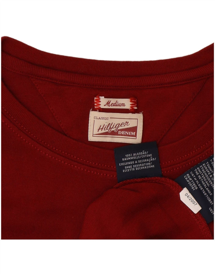 Tommy Hilfiger Mens Top Long Sleeve Medium Red Cotton