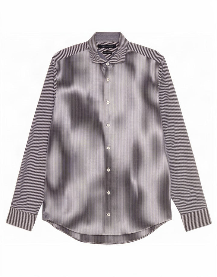 Tommy Hilfiger Mens Shirt Medium Blue Striped Cotton