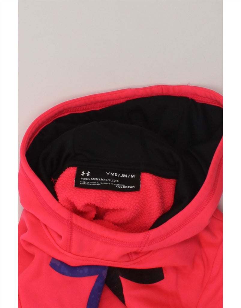 UNDER ARMOUR Girls Cold Gear Graphic Hoodie Jumper 9-10 Years Medium Pink | Vintage Under Armour | Thrift | Second-Hand Under Armour | Used Clothing | Messina Hembry 