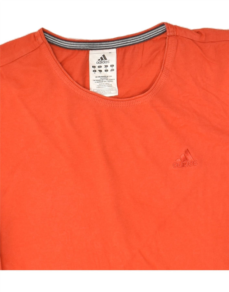 ADIDAS Womens Crop T-Shirt Top UK 12 Medium Orange Cotton | Vintage Adidas | Thrift | Second-Hand Adidas | Used Clothing | Messina Hembry 