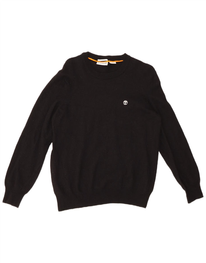 TIMBERLAND Womens Crew Neck Jumper Sweater UK 16 Large Black Wool
