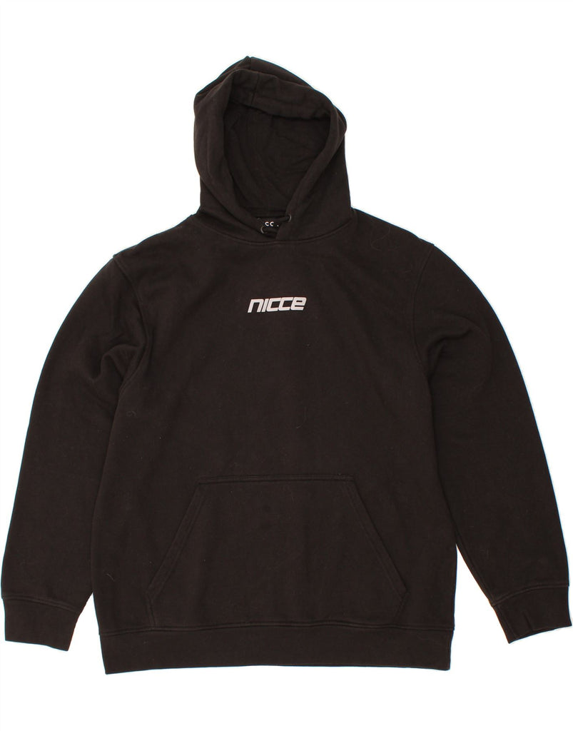 NICCE Mens Graphic Hoodie Jumper XL Black Cotton Vintage Nicce and Second-Hand Nicce from Messina Hembry 