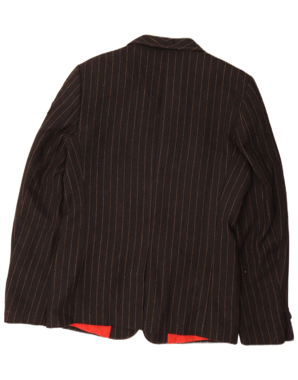 Jack & Jones Mens Graphic Blazer Jacket UK 38 Medium Black Pinstripe