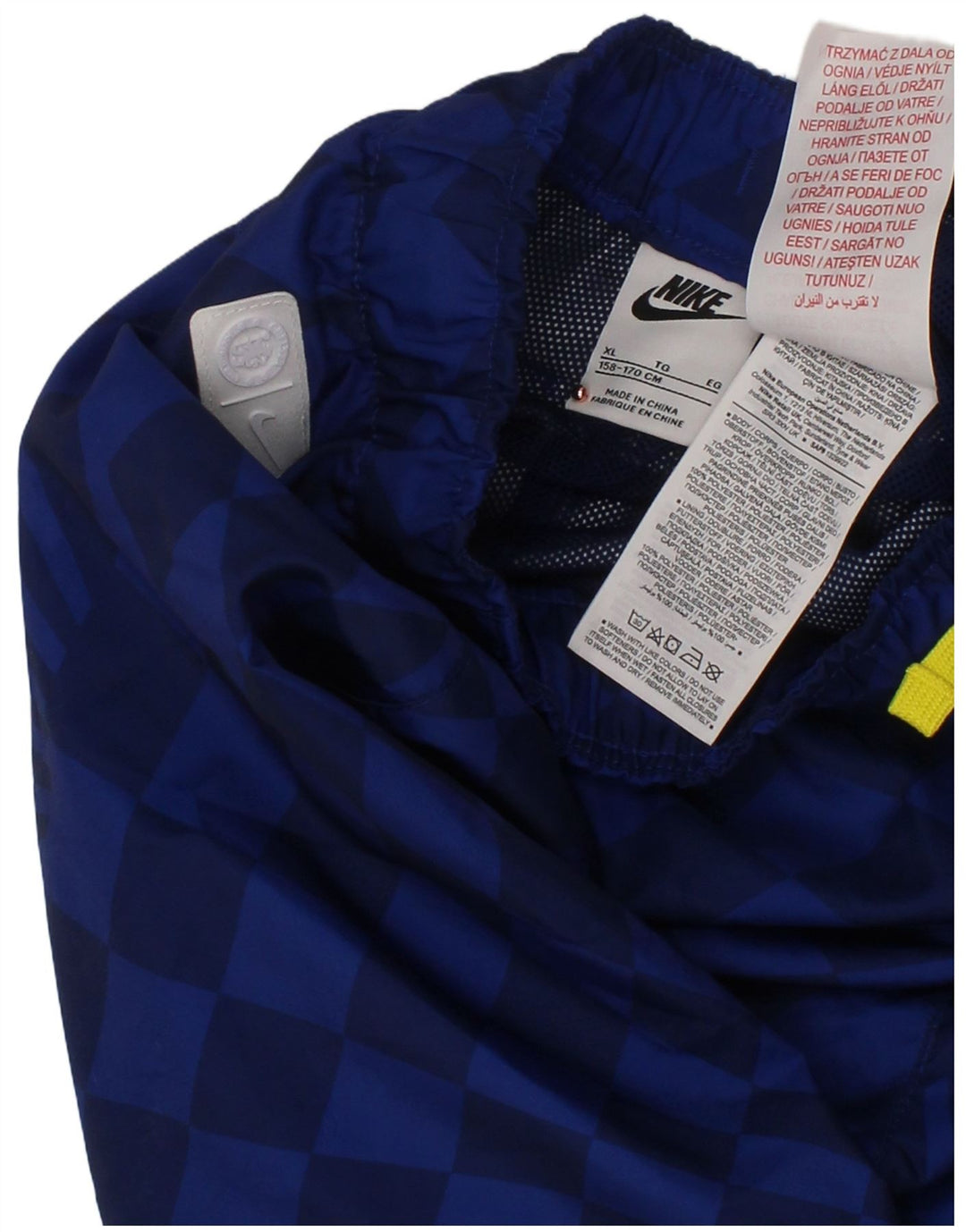 NIKE Boys Graphic Sport Shorts 13-14 Years XL Blue Geometric Polyester