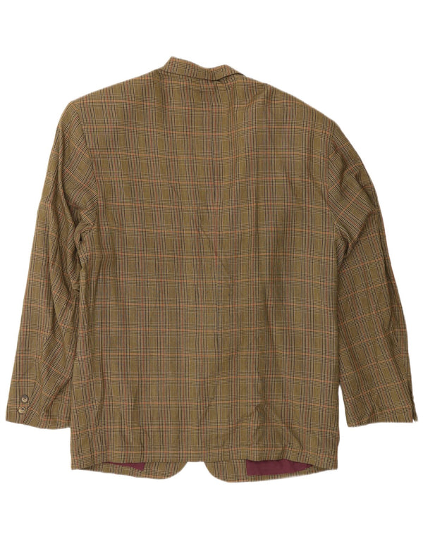 Vintage Mens 2 Button Blazer Jacket UK 40 Large Khaki Houndstooth