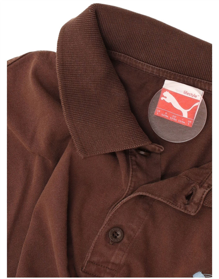 Puma Mens Polo Shirt Large Brown