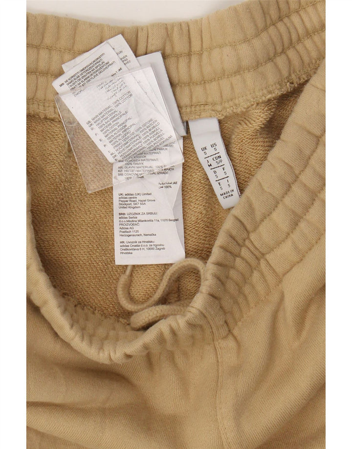 Adidas Womens Graphic Tracksuit Trousers Joggers Small Beige Cotton