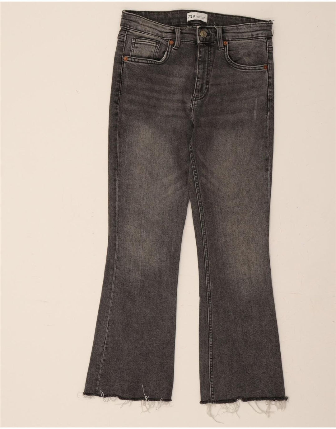 ZARA Womens Bootcut Jeans EU 38 Small W28 L25 Grey Cotton Vintage Zara and Second-Hand Zara from Messina Hembry 