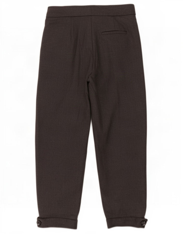 Zara Womens High Waist Pegged Cropped Trousers Small W26 L24 Grey Polyester