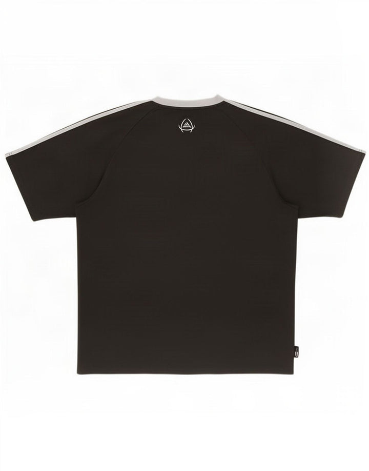 Adidas Mens Climalite T-Shirt Top Large Black Colourblock Polyester