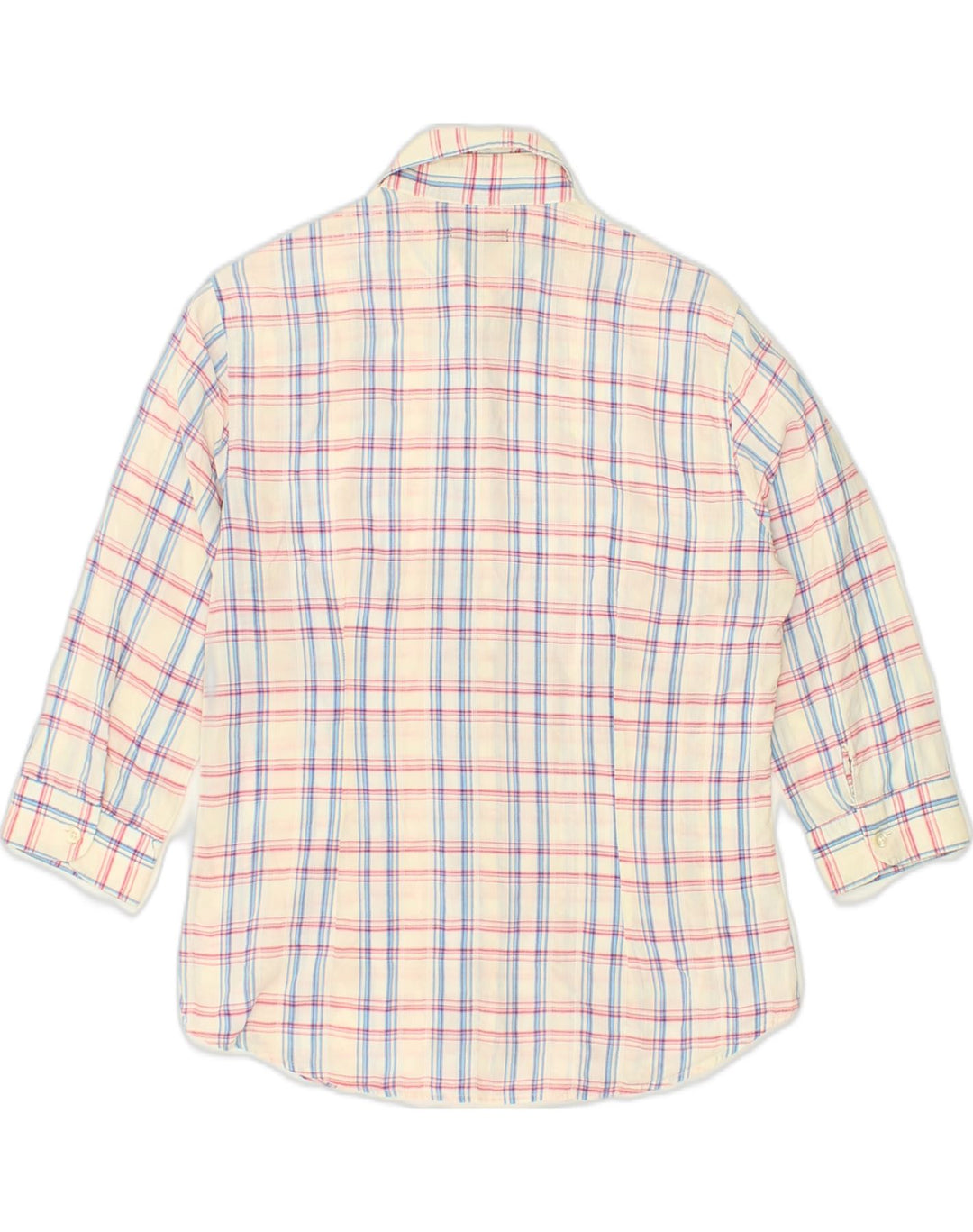 BEST COMPANY Womens 3/4 Sleeve Shirt UK 12 Medium Multicoloured Check | Vintage Best Company | Thrift | Second-Hand Best Company | Used Clothing | Messina Hembry 