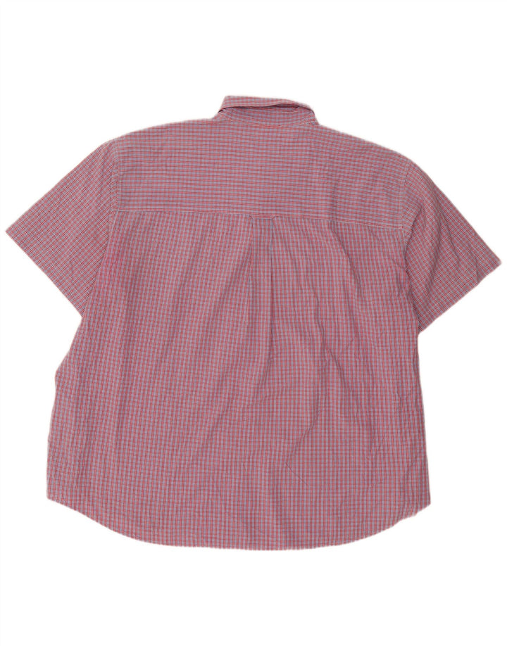 Chaps Mens Easy Care Short Sleeve Shirt 4XL Red Check Cotton