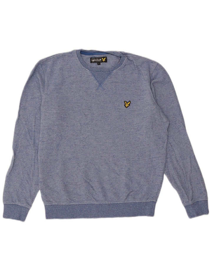Lyle & Scott Mens Sweatshirt Jumper Small Blue Flecked Cotton