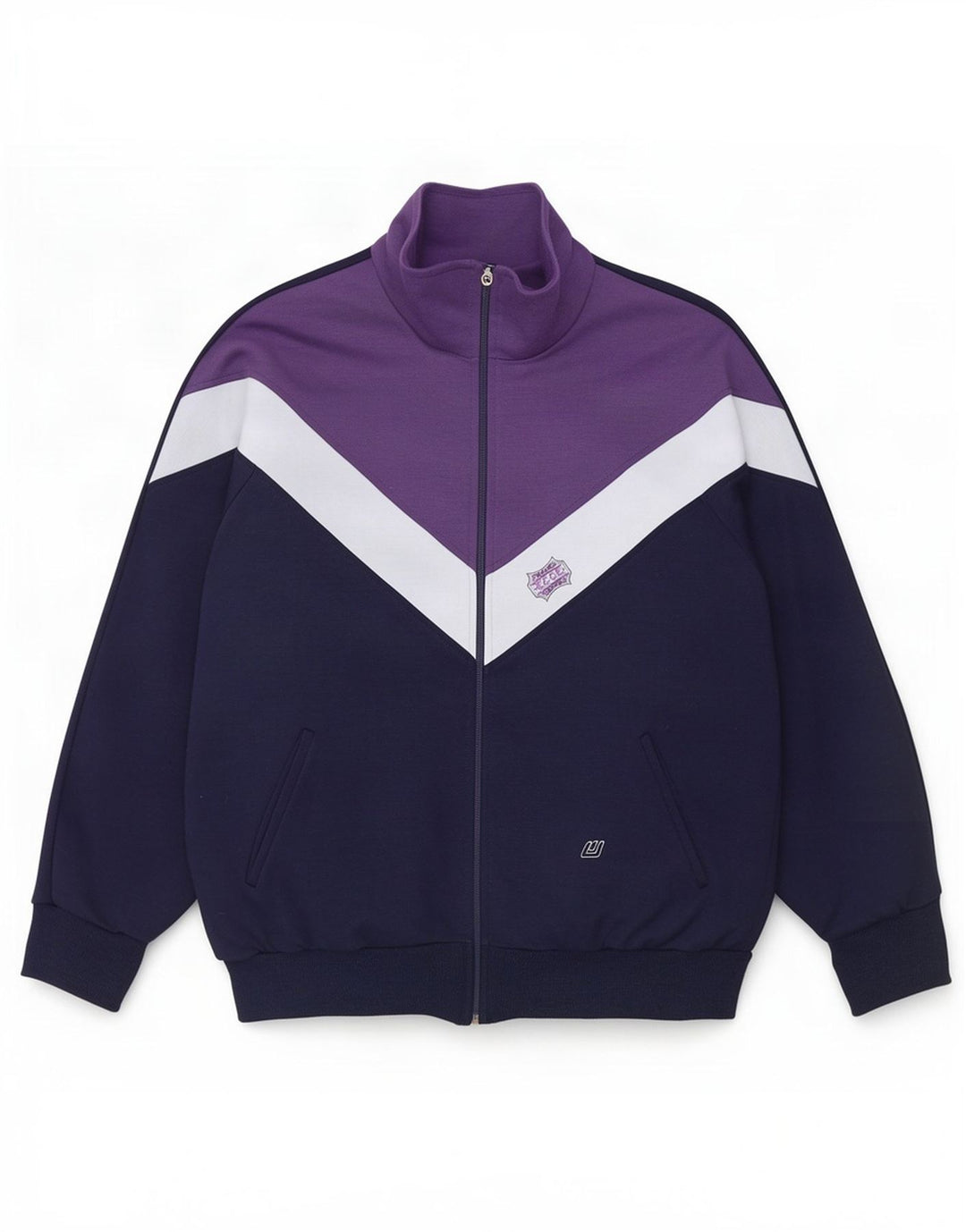 Wagner Moden Mens Tracksuit Top Jacket Large Navy Blue Colourblock