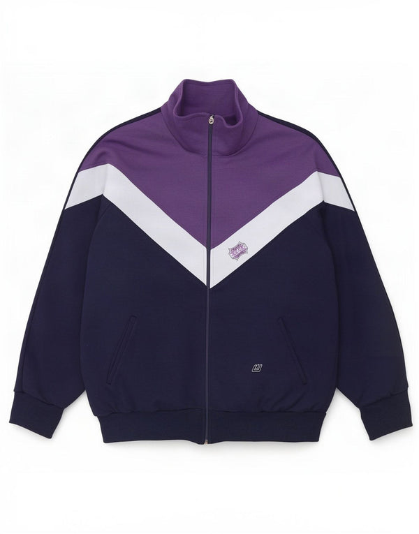 Wagner Moden Mens Tracksuit Top Jacket Large Navy Blue Colourblock