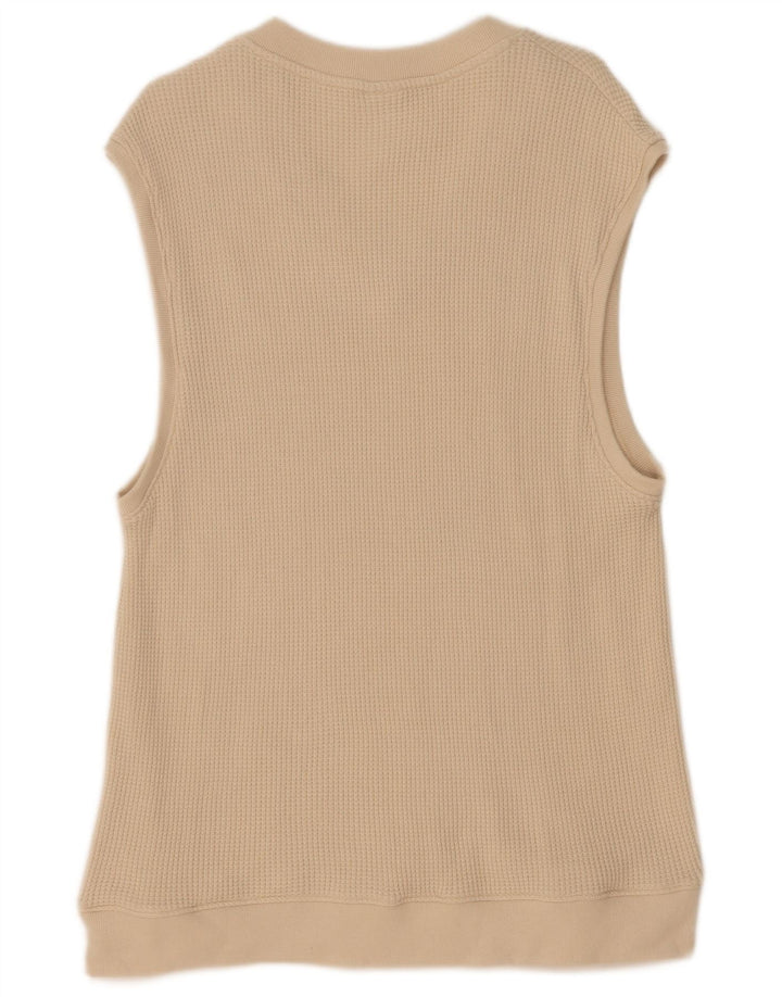 Zara Mens Vest Tank Top XL Beige Cotton