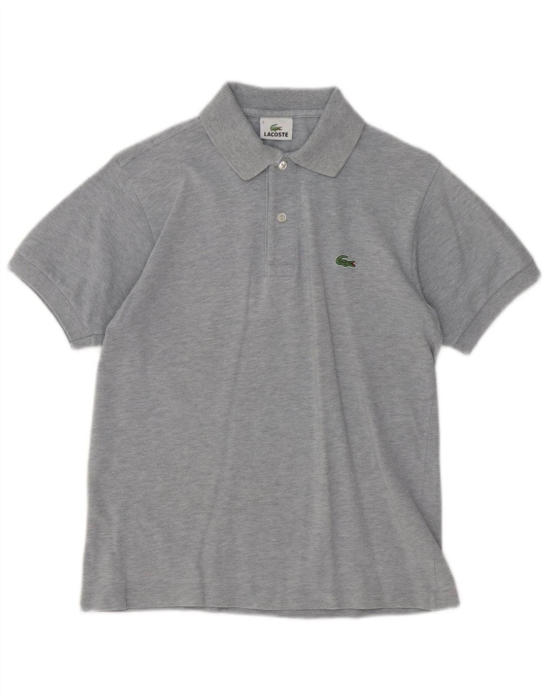 LACOSTE Mens Polo Shirt Size 2 XS Grey Flecked Cotton