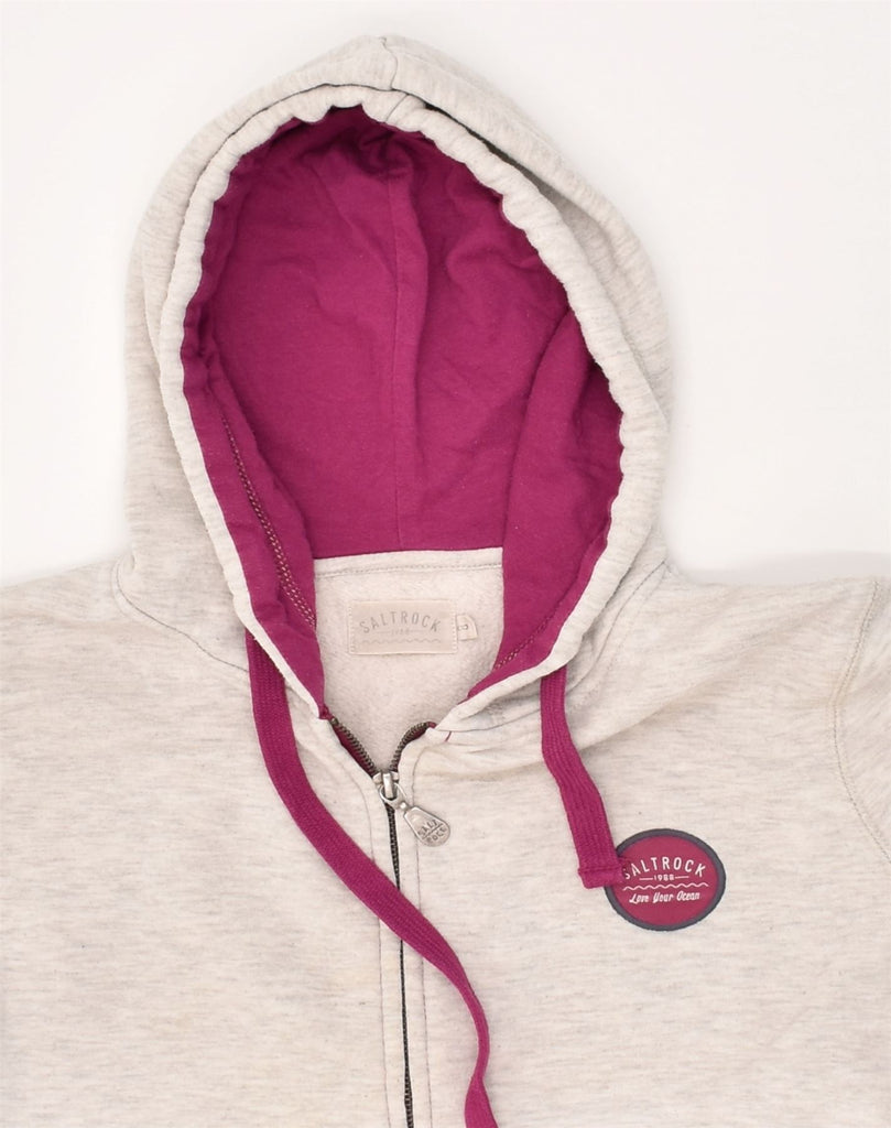 SALTROCK Womens Zip Hoodie Sweater US 8 Medium Pink Colourblock Cotton | Vintage Saltrock | Thrift | Second-Hand Saltrock | Used Clothing | Messina Hembry 