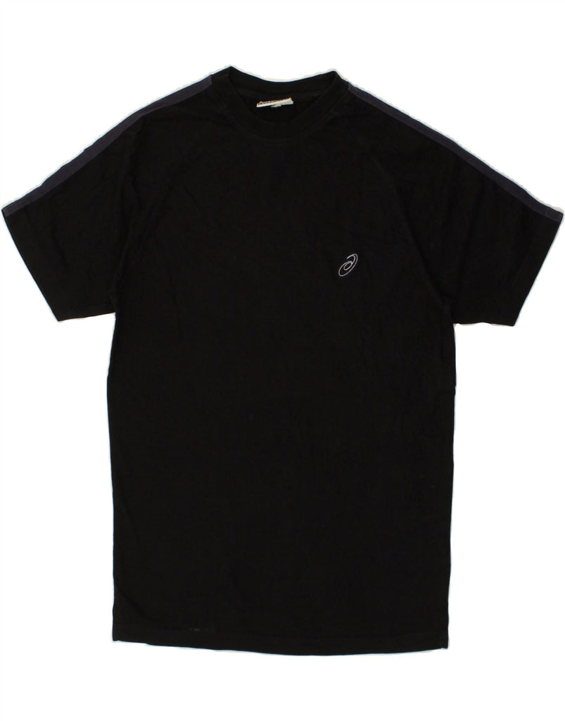 ASICS Mens T-Shirt Top Medium Black Cotton | Vintage Asics | Thrift | Second-Hand Asics | Used Clothing | Messina Hembry 