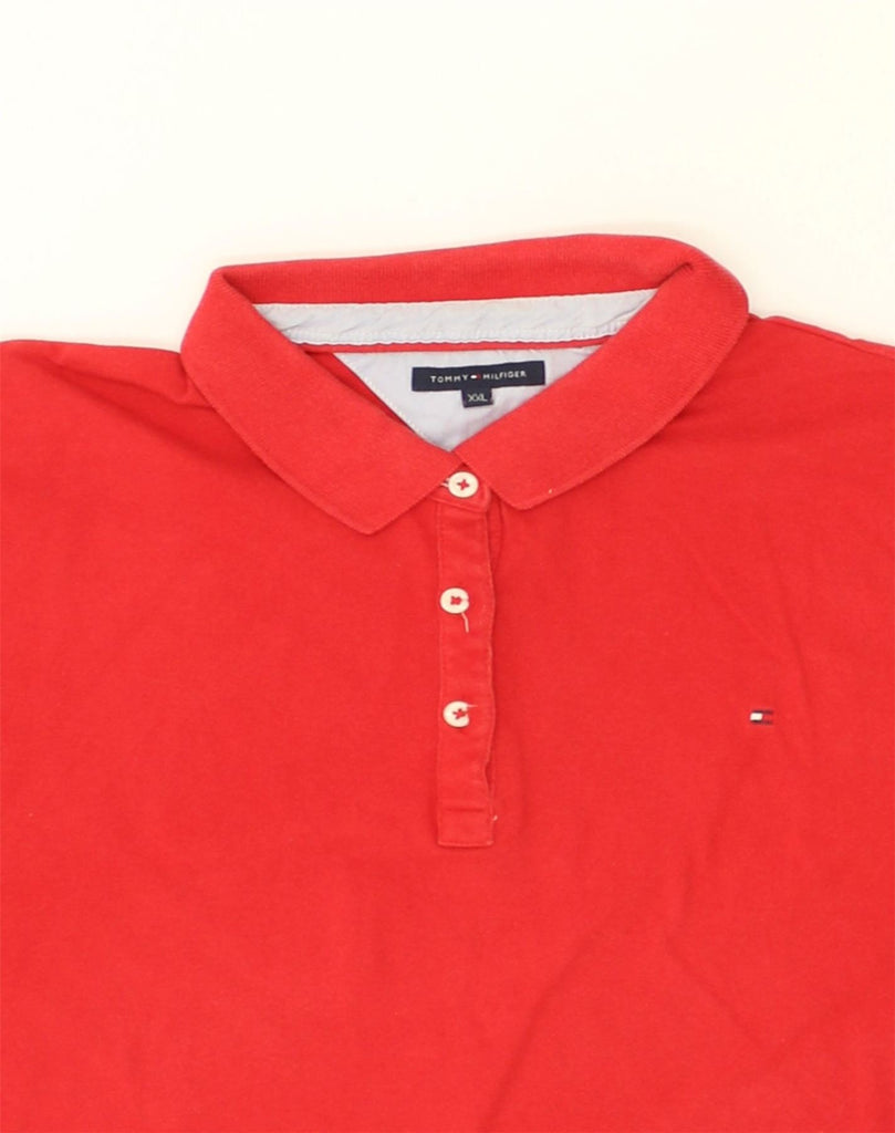 TOMMY HILFIGER Womens Rugby Polo Shirt UK 20 2XL Red Cotton | Vintage Tommy Hilfiger | Thrift | Second-Hand Tommy Hilfiger | Used Clothing | Messina Hembry 