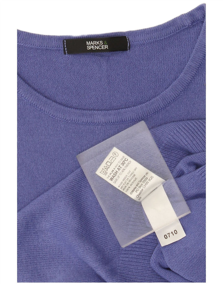 Marks & Spencer Womens Boat Neck Jumper Sweater UK 14 Medium Purple