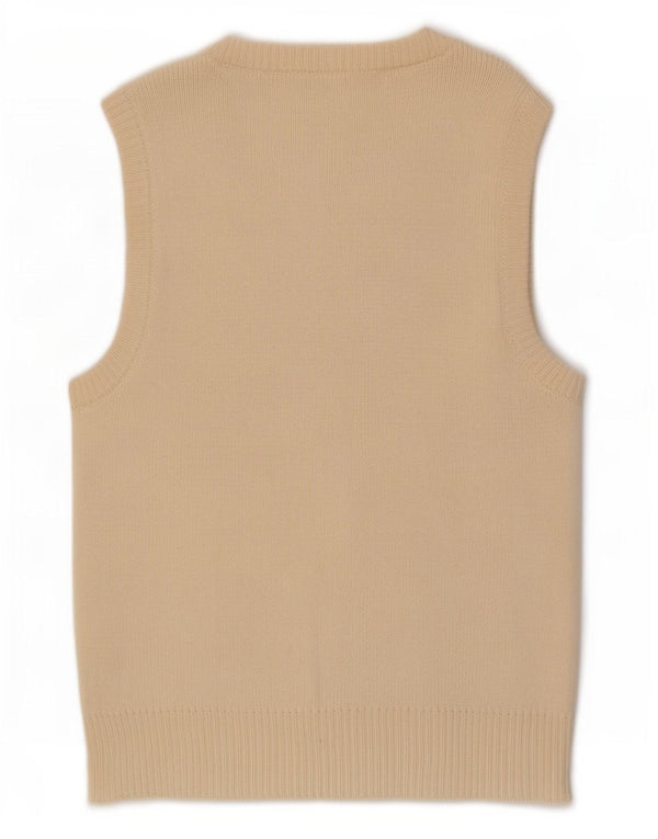 Zara Womens Sleeveless Cardigan Sweater UK 10 Small Beige Cotton