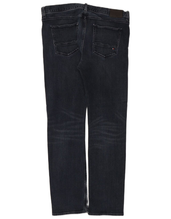 TOMMY HILFIGER Womens Denton Straight Jeans W36 L32 Navy Blue Cotton