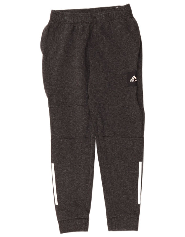 Adidas Boys Tracksuit Trousers Joggers 13-14 Years  Grey Cotton