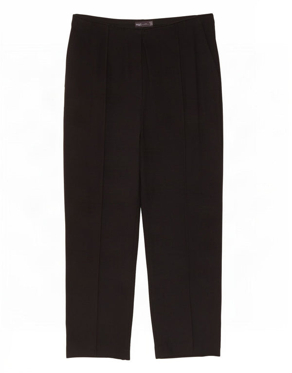Marks & Spencer Womens Straight Capri Trousers UK 14 Large W30 L23 Black