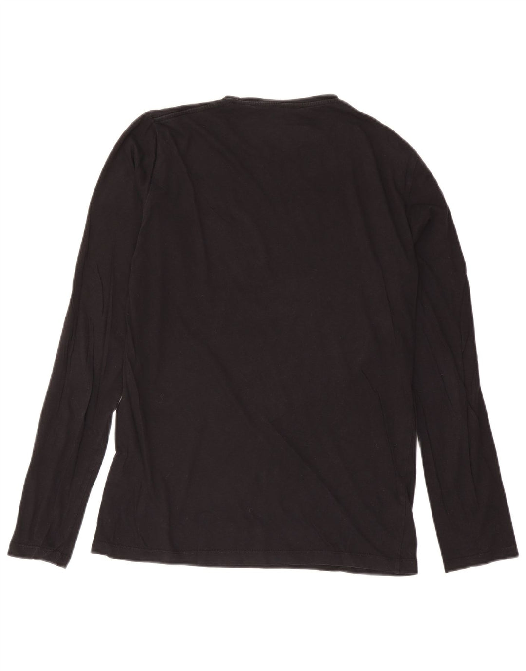 Trussardi Jeans Mens Graphic Top Long Sleeve Medium Black Cotton