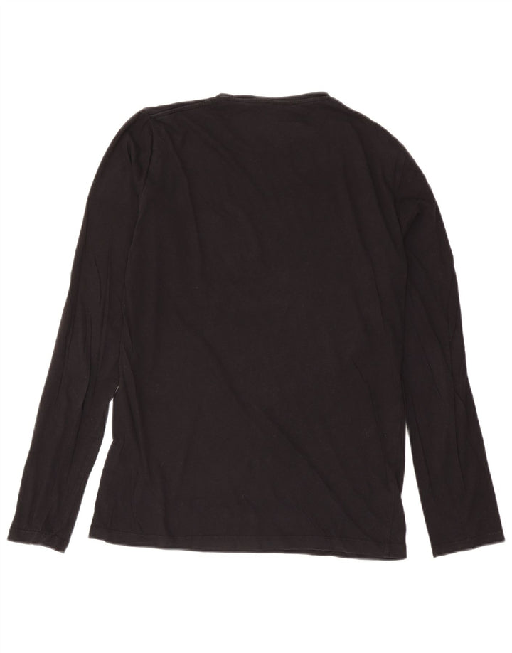 Trussardi Jeans Mens Graphic Top Long Sleeve Medium Black Cotton