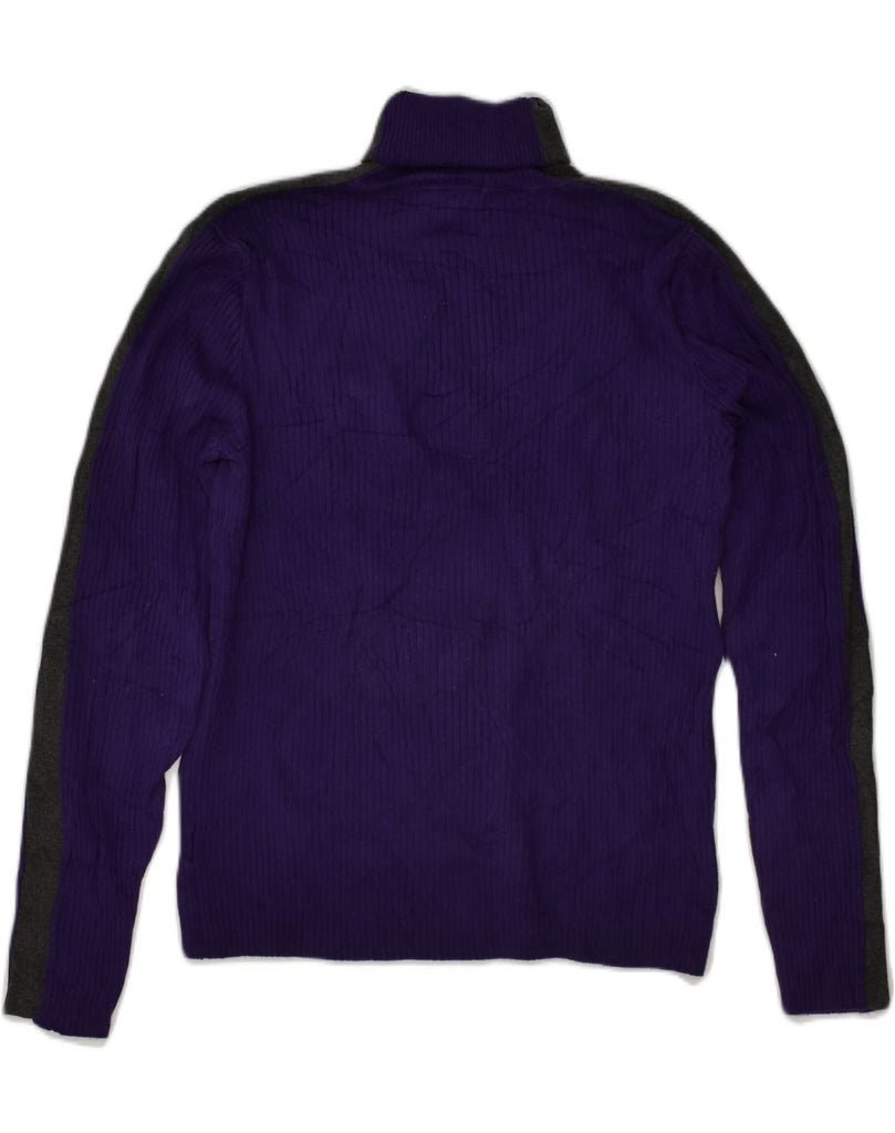 RALPH LAUREN Womens Roll Neck Jumper Sweater UK 12 Medium Purple Cotton | Vintage Ralph Lauren | Thrift | Second-Hand Ralph Lauren | Used Clothing | Messina Hembry 