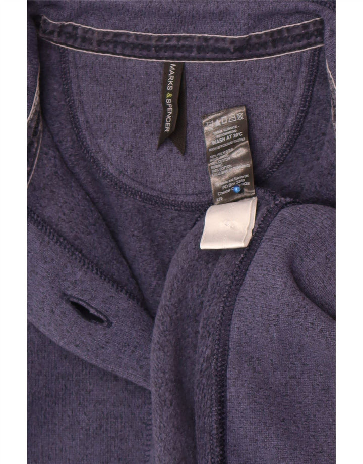 Marks & Spencer Womens Cardigan Sweater UK 12 Medium Navy Blue Polyester
