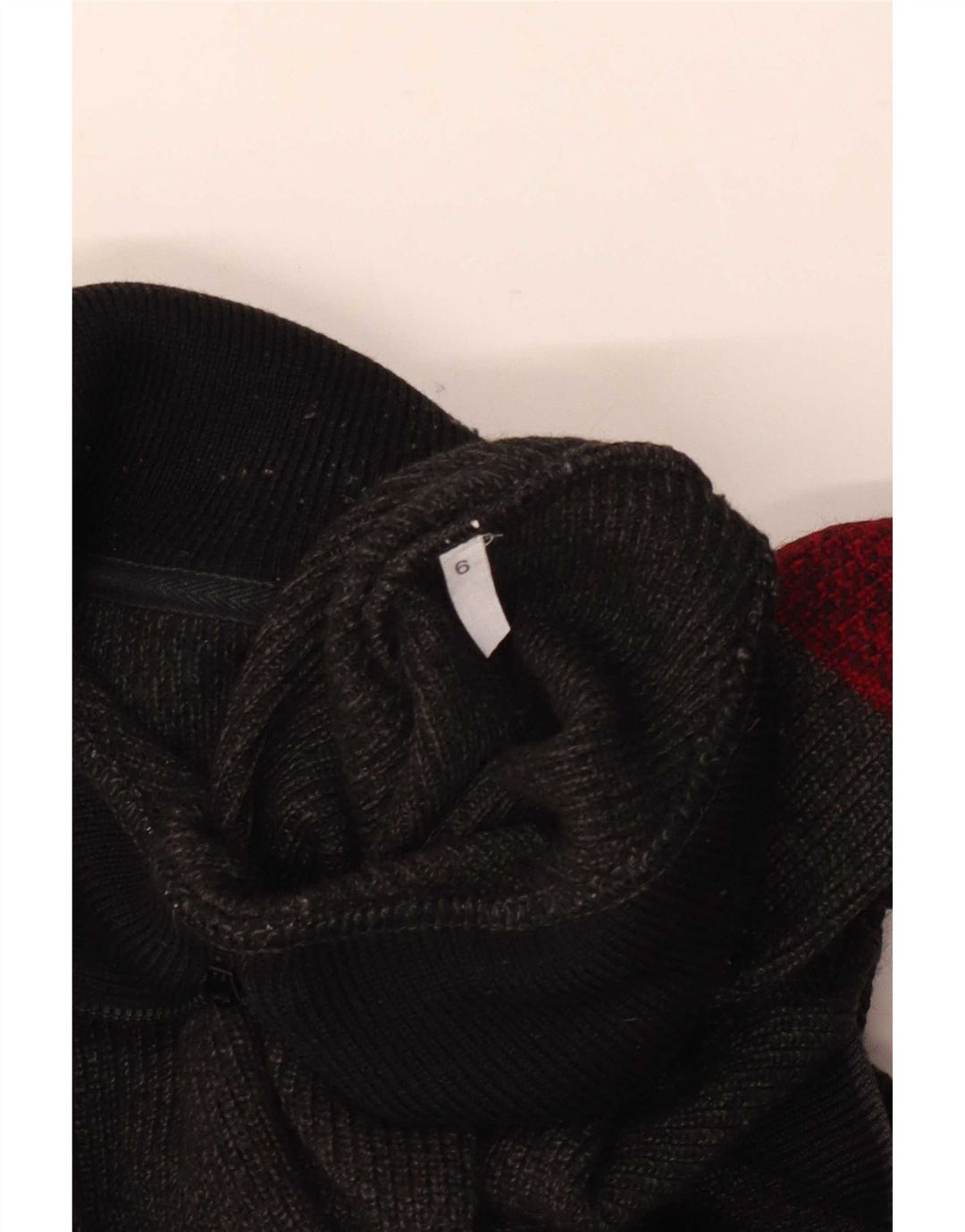 Vintage Mens Zip Neck Jumper Sweater Large Grey Striped New Wool