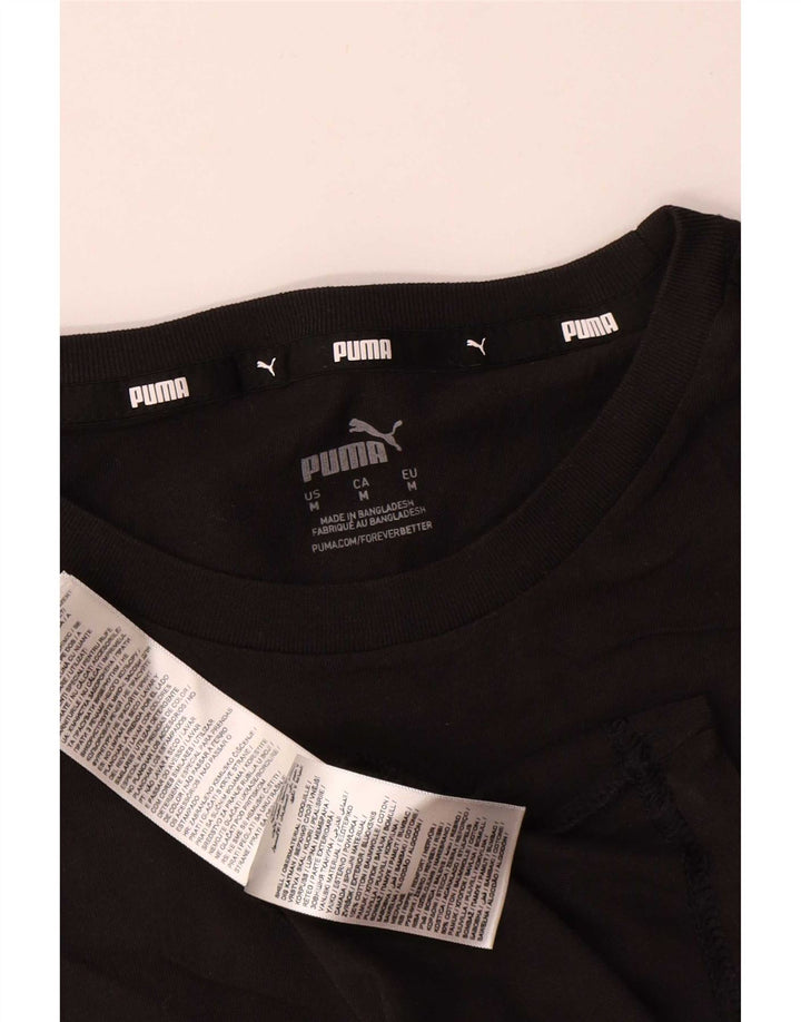 Puma Mens Graphic T-Shirt Top Medium Black Cotton