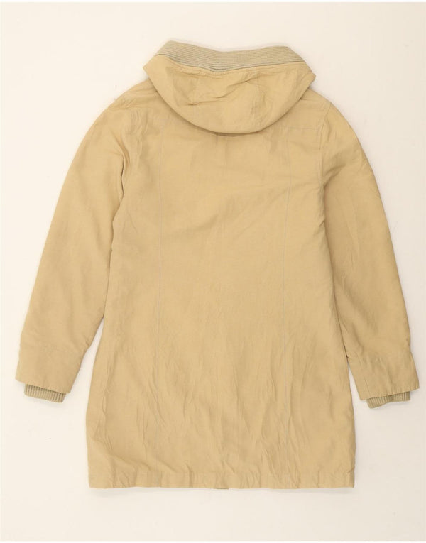 Rifle Womens Hooded Parka Jacket UK 14 Medium Beige Polyester