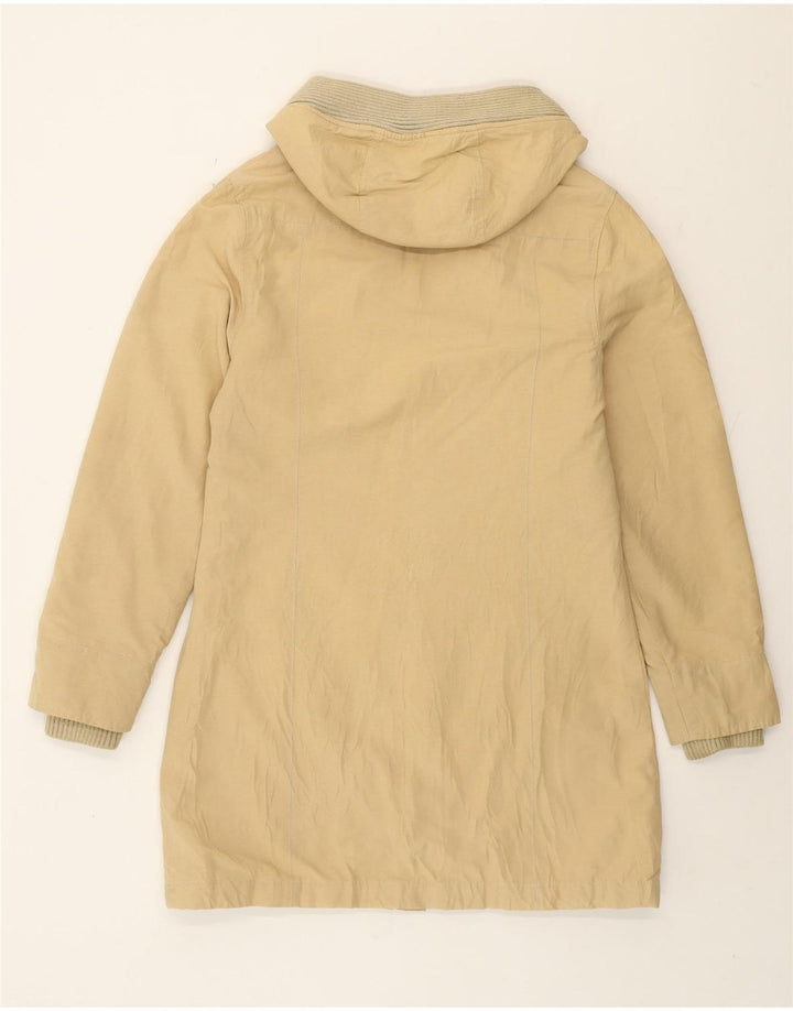 Rifle Womens Hooded Parka Jacket UK 14 Medium Beige Polyester