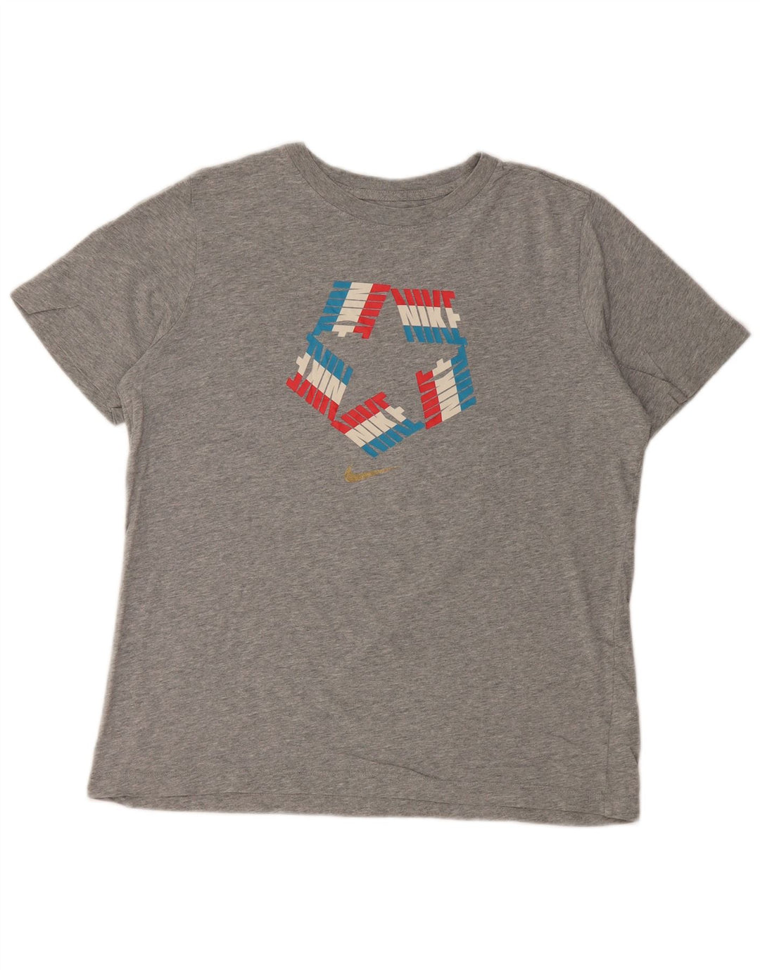 NIKE Womens Standard Fit Graphic T-Shirt Top UK 18 XL Grey Cotton