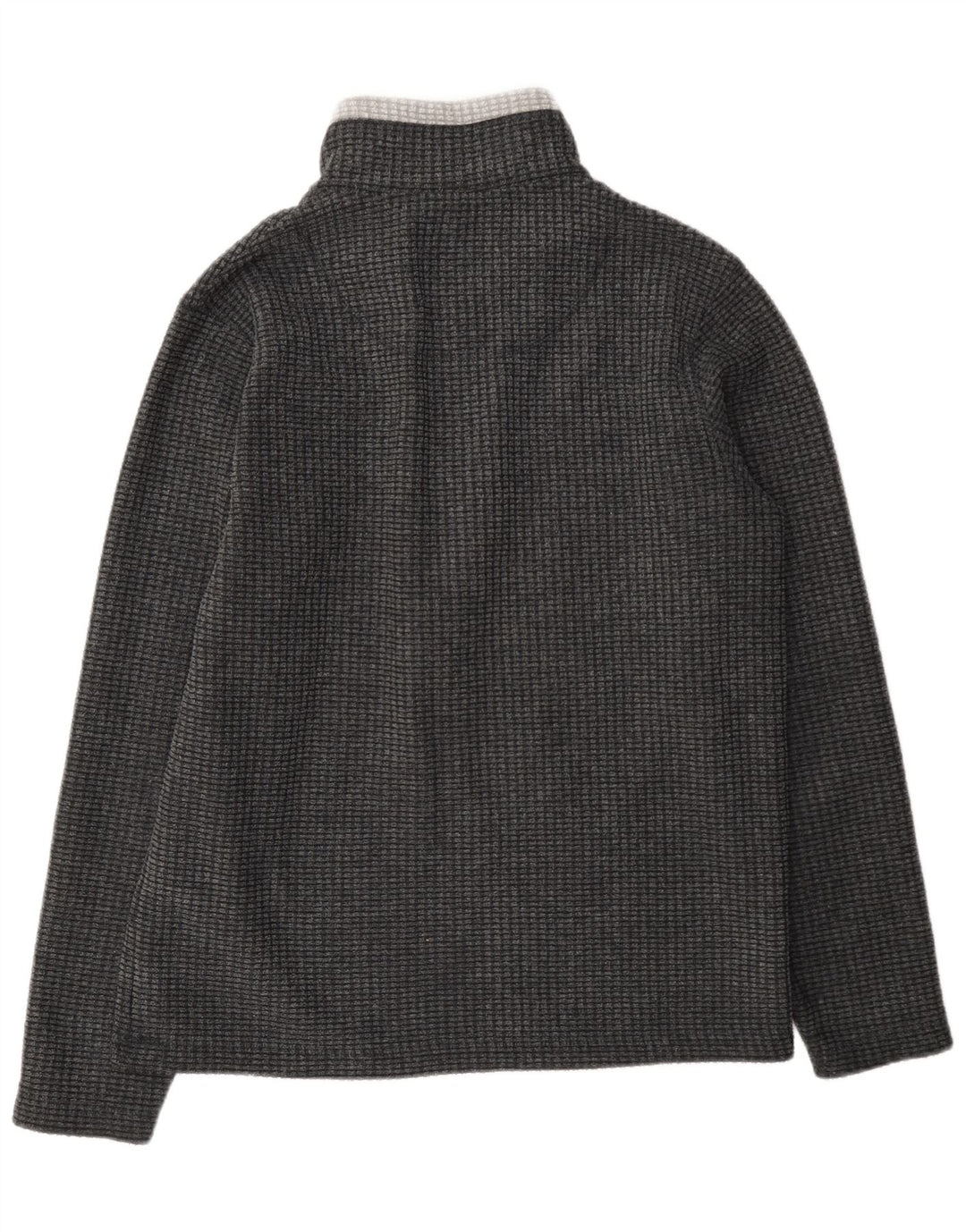 Weird Fish Mens Zip Neck Fleece Jumper Medium Grey Colourblock Polyester
