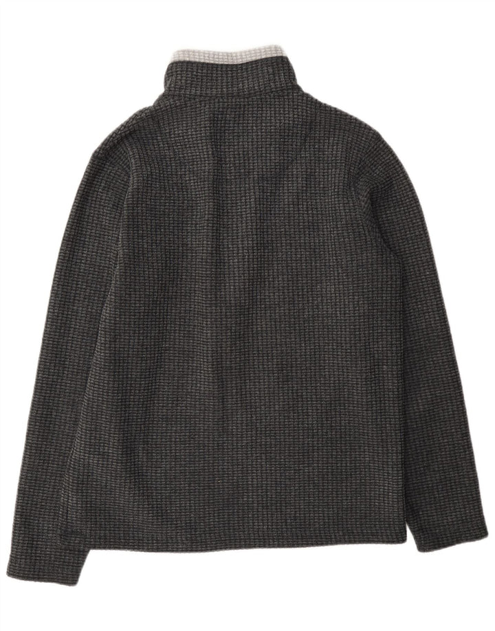 Weird Fish Mens Zip Neck Fleece Jumper Medium Grey Colourblock Polyester