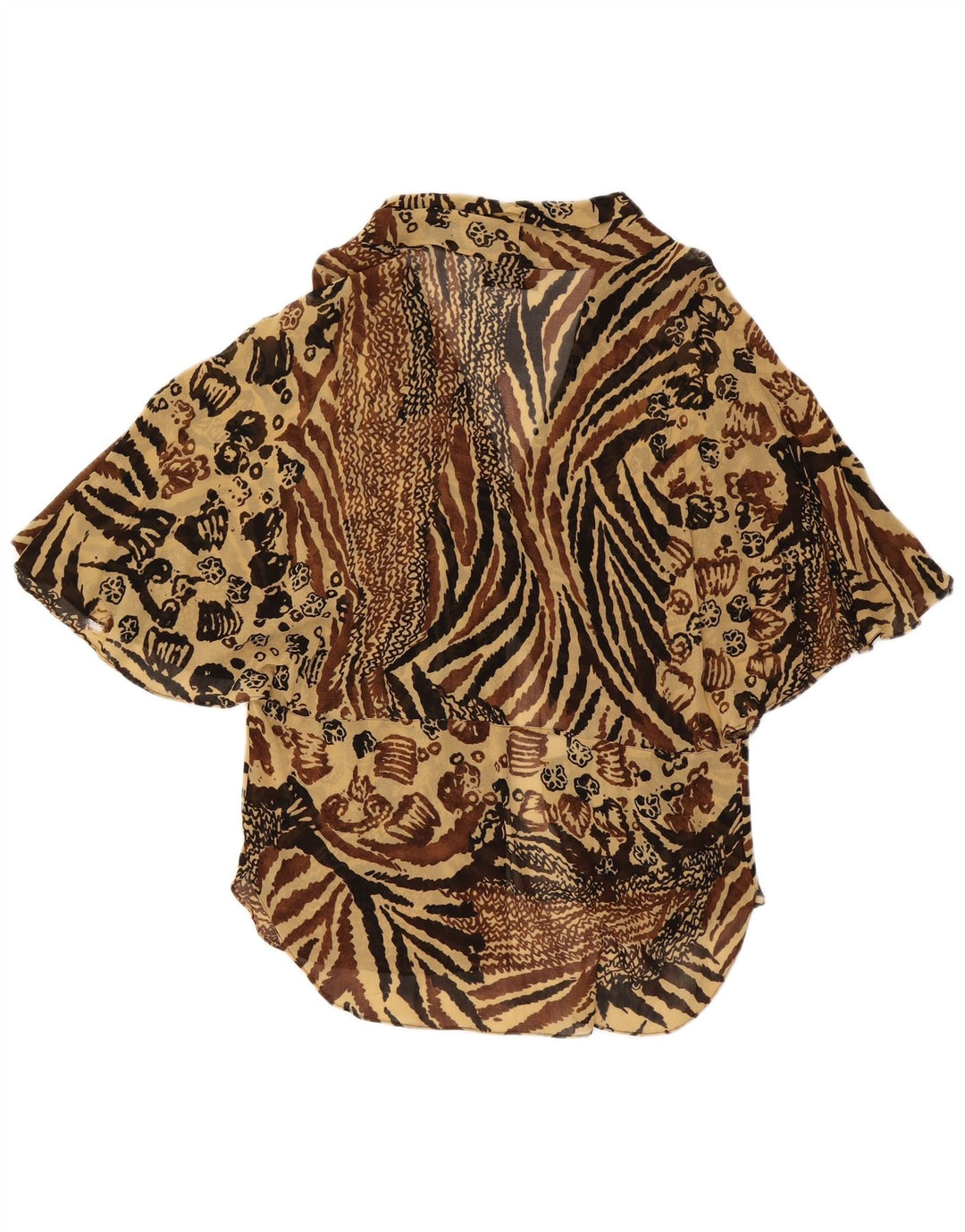 VINTAGE Womens Luciano Pavarotti  Blouse Top UK 14 Medium Brown